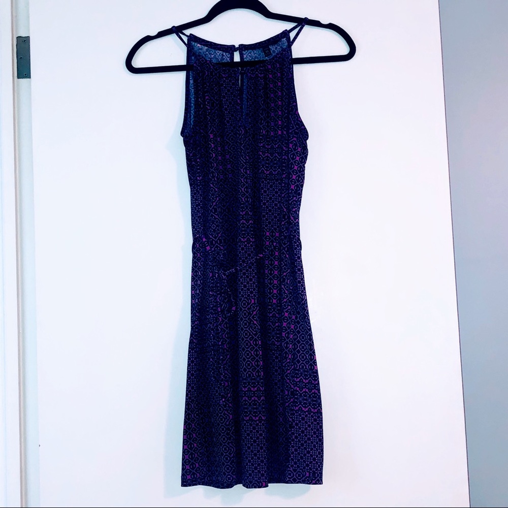 Purple pattern casual dress